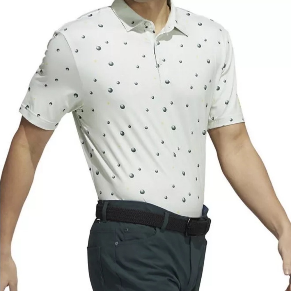 ADIDAS Ultimate365 Golf Polo Mens 2XL Allover Print HK6856 Linen Green Perform